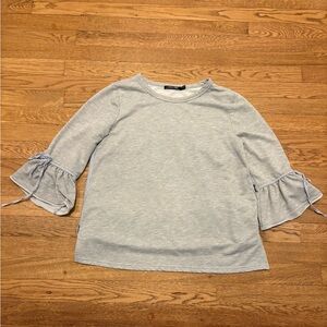 Doe & Rae Gray Bell Sleeve Blouse